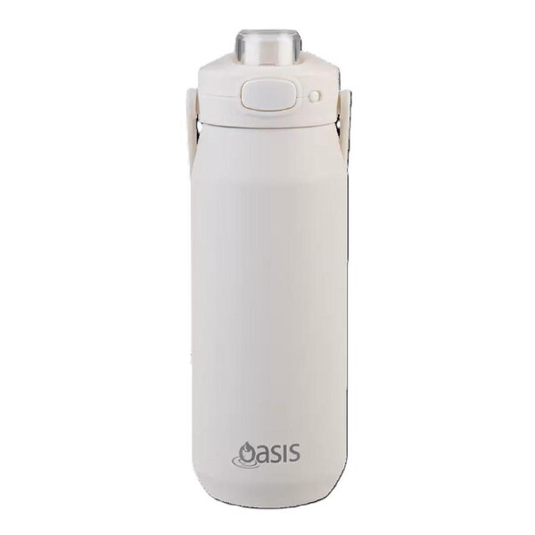 Oasis Capri Ceramic Lined Stainless Steel Triple Wall Insulated Drink Bottle with Quick Release Lid 750ml - Alabaster