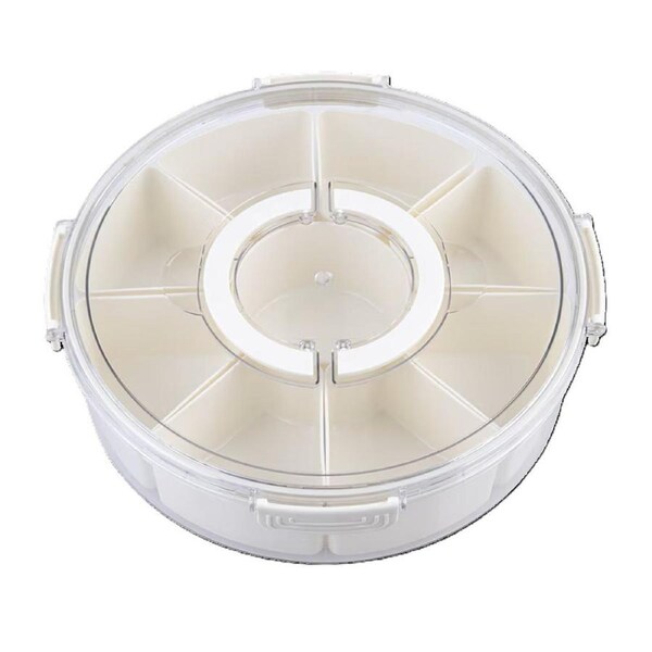 Pizzazz Round 9 Compartment Grazing Box with Carry Handles & Food Picks