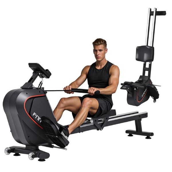 Advwin Magnetic Rowing Machine Quiet Home Cardio Full Body Muscles Workout Equipment 16-Level Resistance - 150KG Capacity