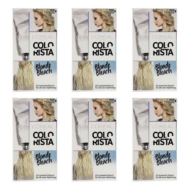 6PK Loreal Paris Colorista Home DIY Hair Bleaching/Lightening Kit Blonde Bleach
