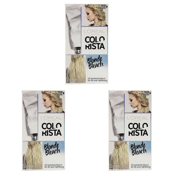 3PK Loreal Paris Colorista Home DIY Hair Bleaching/Lightening Kit Blonde Bleach