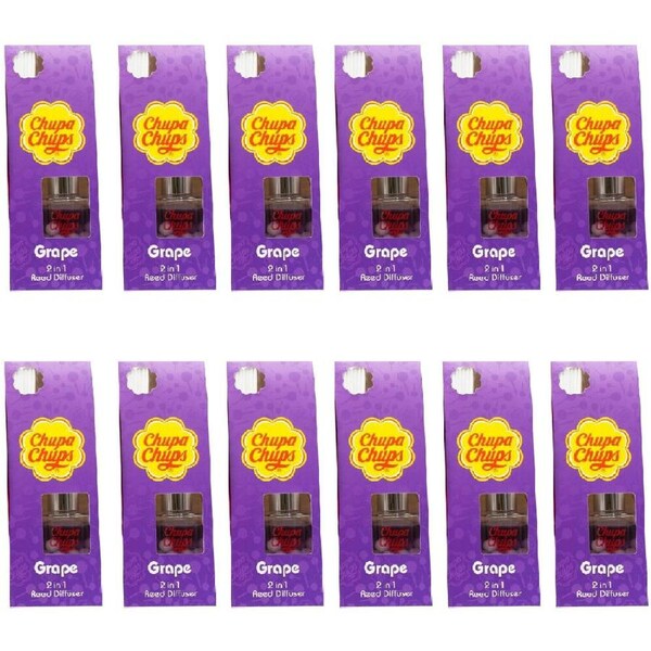 12PK Chupa Chups 30ml 2in1 Candy-Scented Reed Diffuser Home Fragrance Assorted