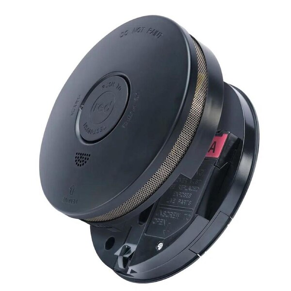 Red Professional 240V Smoke Alarm with 10YR Battery Black