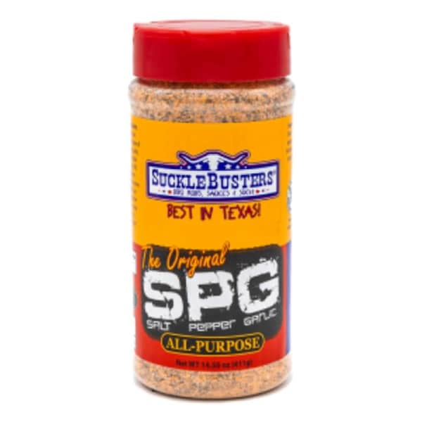 SuckleBusters SPG All Purpose BBQ Rub 14.5oz - Salt Pepper Garlic Seasoning for Beef, Chicken, Veggies & More
