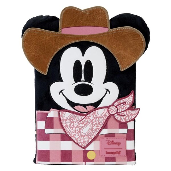 Disney Western Mickey Plush Notebook Diary Journal Stationery 8.75x6.5in