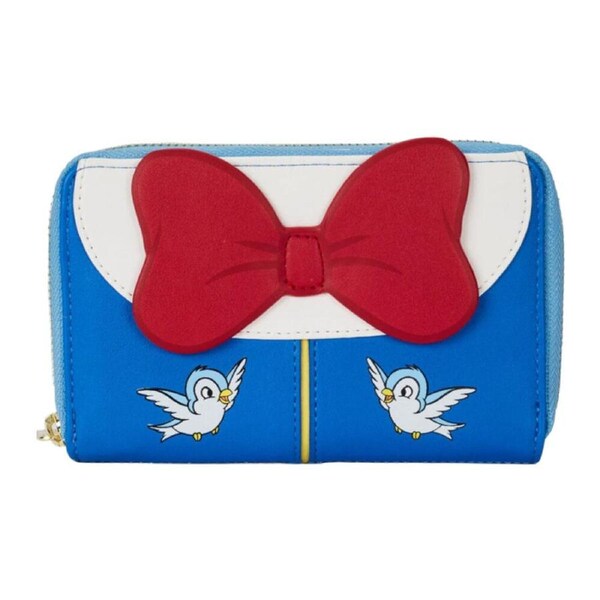 Snow White & The Seven Dwarfs 1937 Faux Leather Bow Zip Around Wallet Purse