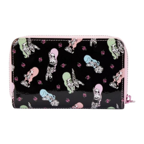 Valfre Shiny Faux Leather Lucy Tattoo Zipped Around Closured Wallet 4in