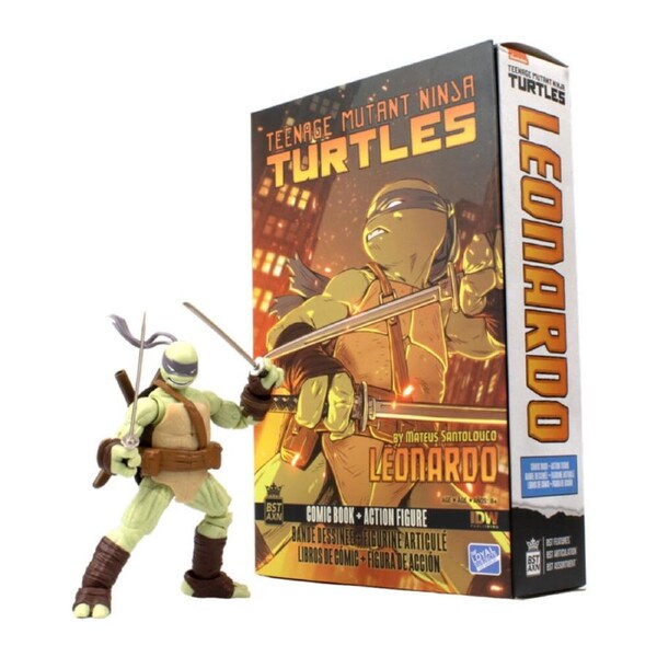 Teenage Mutant Ninja Turtles Leonardo Bst Axn Figure & Comic Book Wave 2 5in