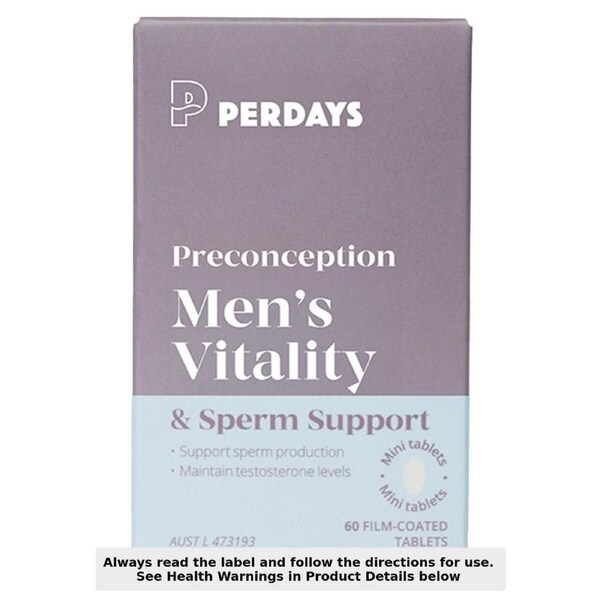 Perdays Preconception Men's Vitality & Sperm Support 60 Capsules