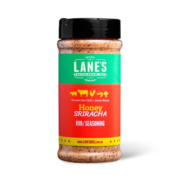 Lane's Honey Sriracha Pit Master Size BBQ Rub Seasoning 351gm