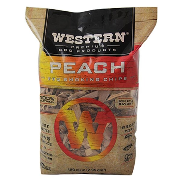 Western BBQ Peach Wood Smokers Chips Smoking Outdoors Barbecue Timber