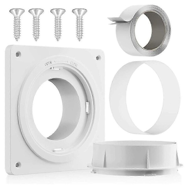 Dryer Vent Connector, Twist Lock Dryer Hose Vent Kit With Quick Connect Disconnect, Wall Plate Fits 4 Inch Ducting