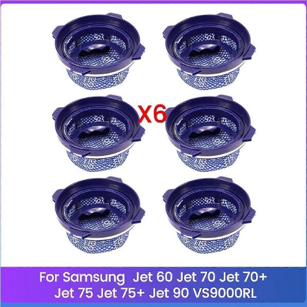 6PCS HEPA Filter for Samsung Jet 60 Jet 70 Jet 70+ Jet 75 Jet 75+ Jet 90 VS9000RL Stick Vacuum Clean