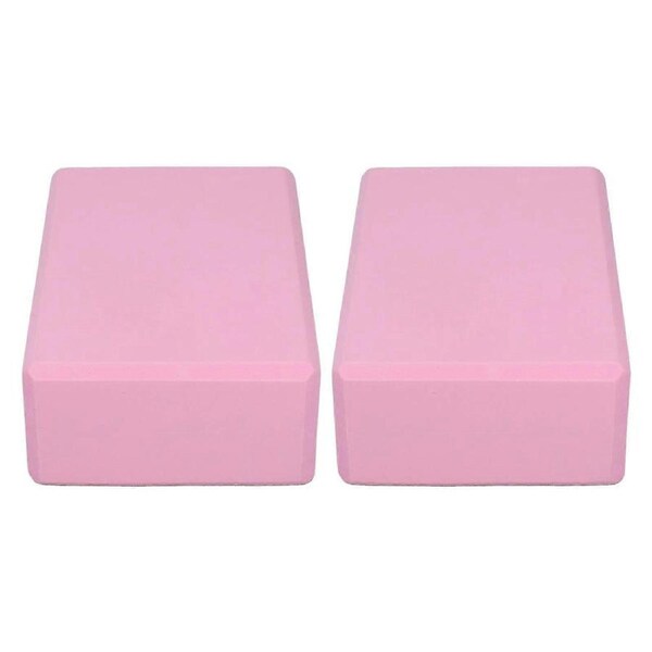 Nonslip Appearance Pink Yoga Blocks 2PCS for Yoga Pilates Meditation - Provides Stability and Support - EVA Material