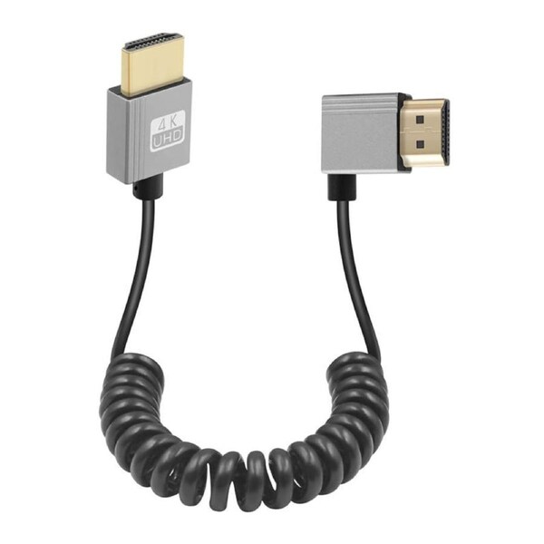 Catzon 4K HDMI 2.0 Coiled Cable Male-to-Male for HD TV Laptop PC & Projector-Right