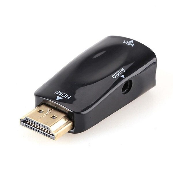 Catzon HDMI to VGA Converter Adapter with Audio Port for PC Laptop DVD Projector-Black