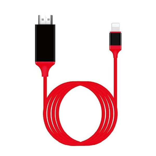 Catzon Lightning to HDMI Adapter Cable 1080P Compatible with iPhone iPad-Red