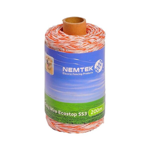 Nemtek 200m Ecostop SS3 Electric Fence Poly Wire - AW-PWSS3-200M