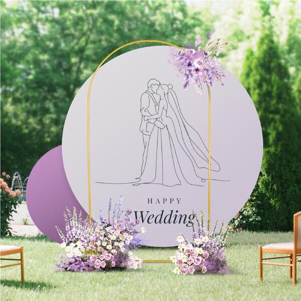 ACA 1.8M Gold Free Standing Wedding Arch Frame Backdrop Stand Birthday Party Balloon Props