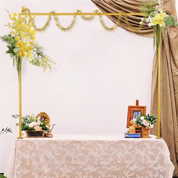 ACA Gold Adjustable Over The Table Rod Stand with Clamp Wedding Arch Stand Party Decor