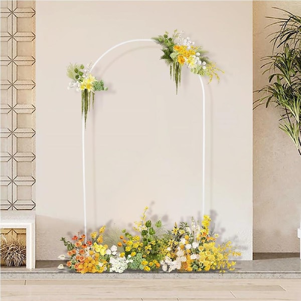 2.2M White Oval Wedding Arch Backdrop Background Stand Flower Frame Gate Archway Decorate