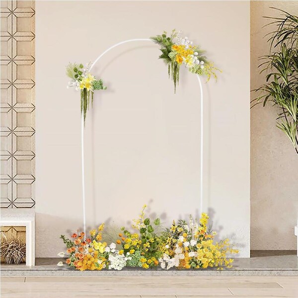 1.8M White Oval Wedding Arch Backdrop Background Stand Flower Frame Gate Archway Decorate