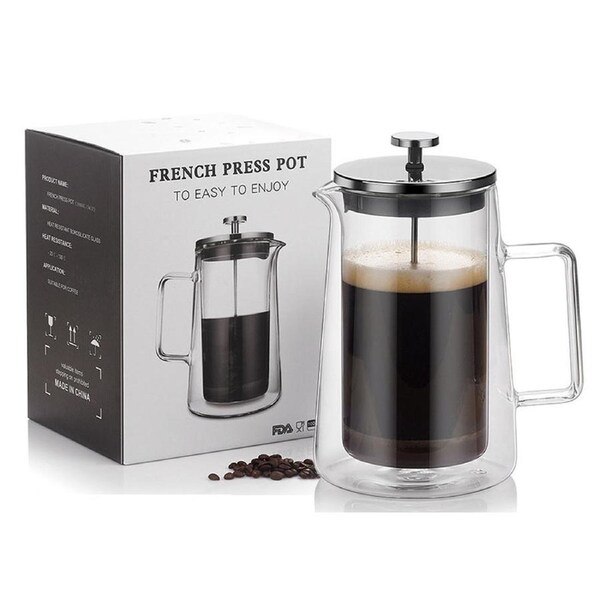 Double Wall Insulated Coffee Maker Thermal Brewer for Hot & Cold Drinks