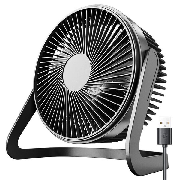 Vivva 4/8 inch Portable mini USB Cooling Fan 360 Degree Rotation Small Desktop Quiet Fan Black / 4inch