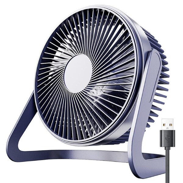 Vivva 4/8 inch Portable mini USB Cooling Fan 360 Degree Rotation Small Desktop Quiet Fan Navy / 8inch