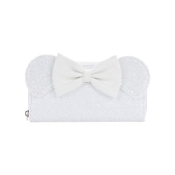 Disney Minnie Mouse Sequin Wedding Zip Purse Money/Bill Organiser Card Holder