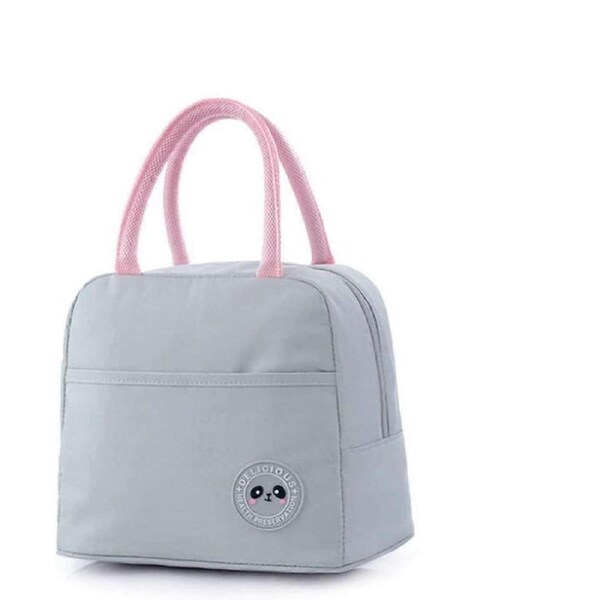 Lunch Cooler Bag, Lunch Box Bag, Mini Waterproof Lunch Tote Bag, Portable Reusable Lunch Bag Picnic Bag for Men and Women (Grey)