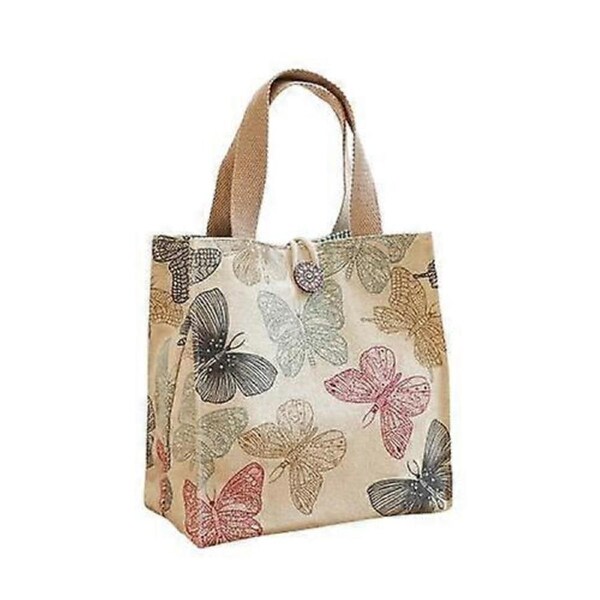 Canvas Lunch Box Bag Large Capacity Lunch Bag Lunch Bag for Office workers Hand Carrying Rice Bag Cute Mummy with Rice Bag