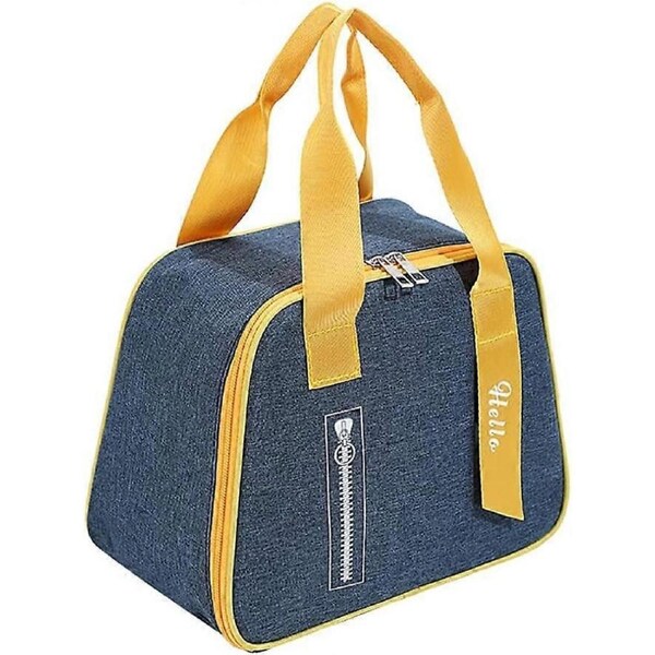 Insulated Lunch Box Bag Soft Leakproof School Lunch Tote Bag for Office Work School Picnic Beach Reusable Lunch Box Bag for Men Women( Navy Blue)