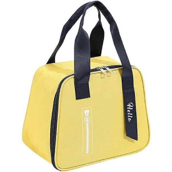 Insulated Lunch Box Bag Soft Leakproof School Lunch Tote Bag for Office Work School Picnic Beach Reusable Lunch Box Bag for Men Women(Yellow)