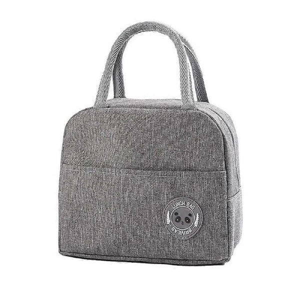 Insulated Lunch Bag, Lunch Bag Portable Lunch Box Bag Waterproof Lunch Box Bag, for Office School Travel Camping Prepared Meals (Grey)