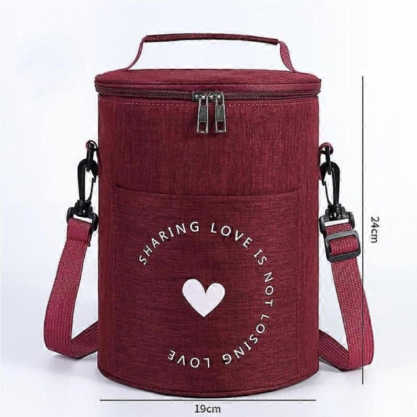 LUKETURE Round Insulated Lunch Box Bag Insulated Bag Large Size Straight Tube Lunch Bag Storage Take To Work Insulated Bag,Lunch Bag For Camping