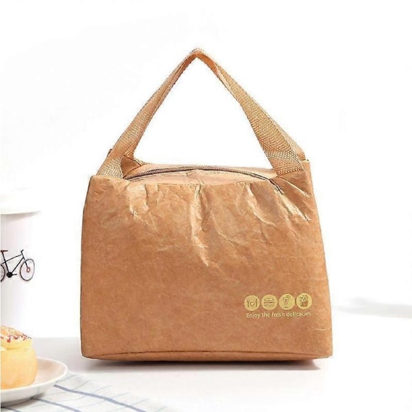 Picnic insulated lunch box bag kraft paper lunch box bag for outdoor use