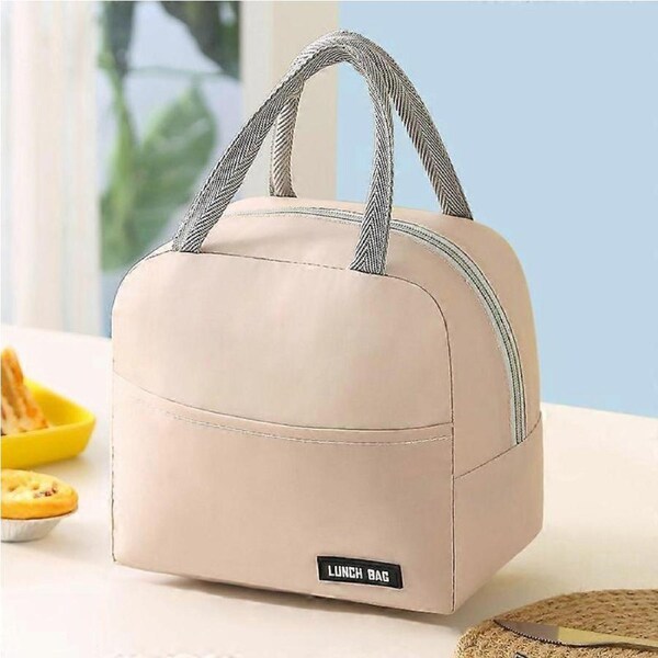 Solid color twill lunch bag portable insulated bag thickened student lunch box bag lunch bag meal bag