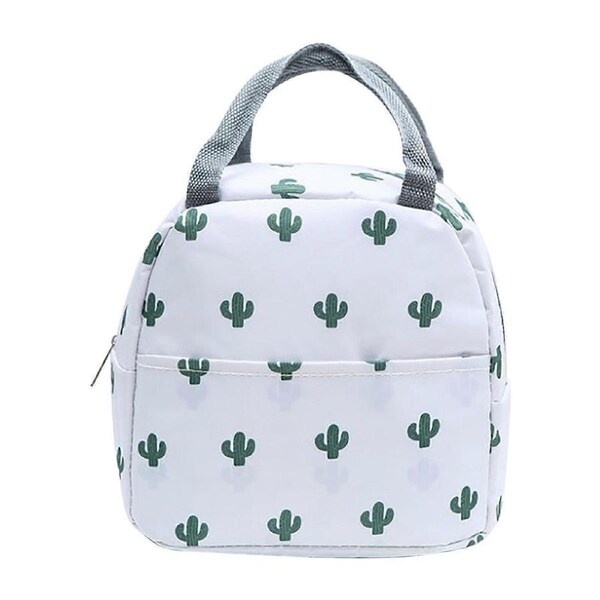 Large Capacity Lunch Box Bag Portable Insulated LUNCH BAG Cactus Thickened Bento Bag