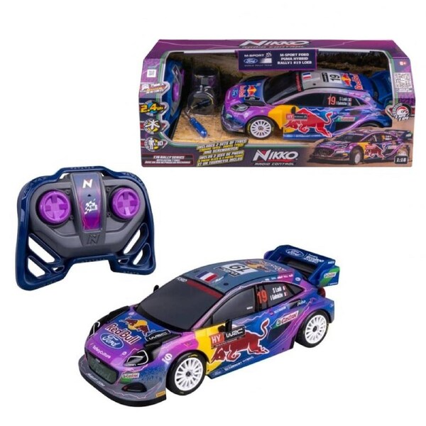 Nikko Radio Control Rally Series M-Sport Ford Puma #19 Loeb 1:16 Scale R/C Vehicle with Extra Tyres