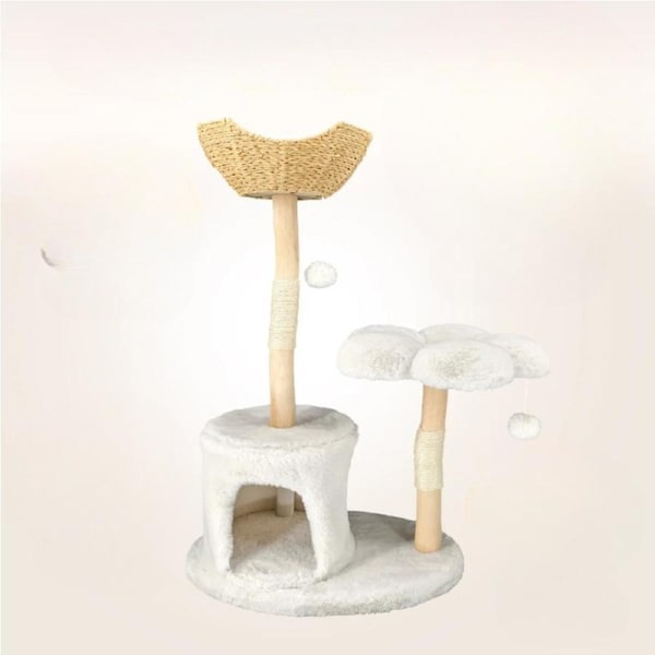 Large Cat Tree Tower Multi Level Cat Condo with Sturdy Base & Soft Plush House