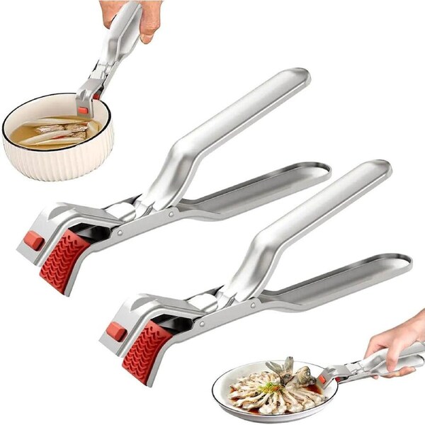 2 Pack Hot Dish Plate Clip Anti-Scald Bowl Clip Gripper Handle Bowl Clamp Holder