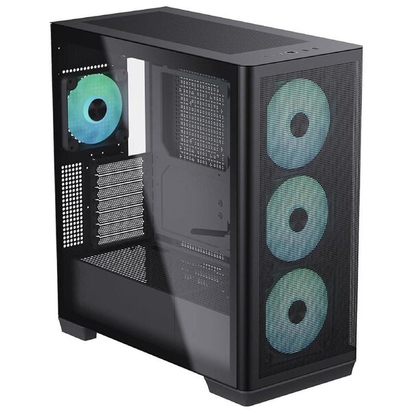 APNX C1-R Glass Mid Tower Case Black