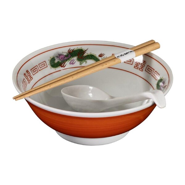 Omotenashi Chuka Green Dragon Ramen Bowl Gift Set