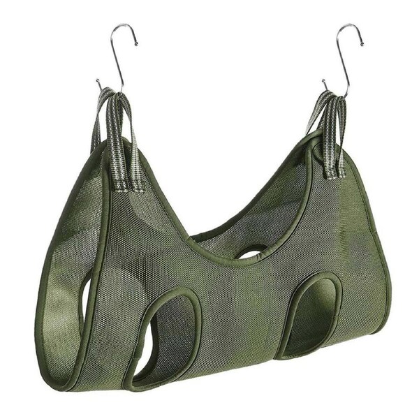 Pet Dog Cat Grooming Sling Hammock Restraint Bags for Bathing Trimming Nail Care - Green M