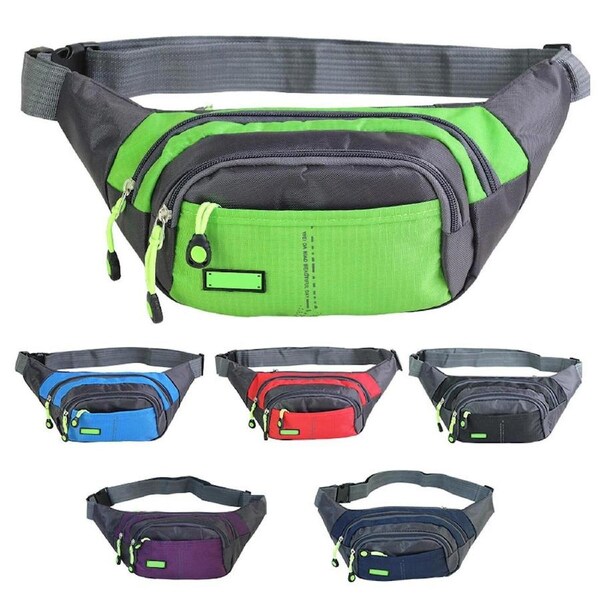 Bum Waist Bag Handy Belt Climbing Hiking Fanny Pack Zip Sport Pouch Large Unisex Blue