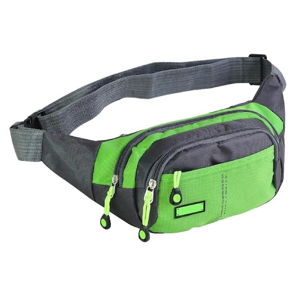 Bum Waist Bag Handy Belt Climbing Hiking Fanny Pack Zip Sport Pouch Large Unisex Green