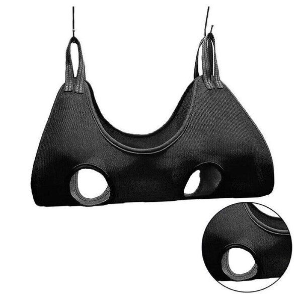 Pet Dog Cat Grooming Sling Hammock Restraint Bags for Bathing Trimming Nail Care - Black L