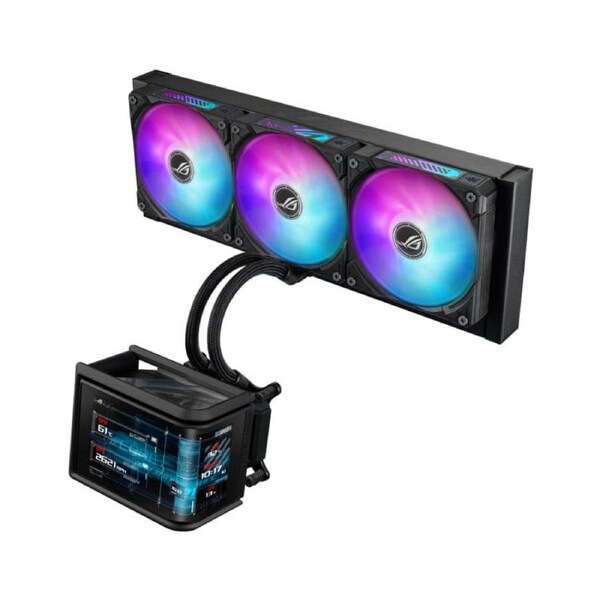 ASUS ROG RYUO IV SLC 360 ARGB SLC 200mm Tubing 6.67" AMOLED Display CPU Liquid Cooler - Black