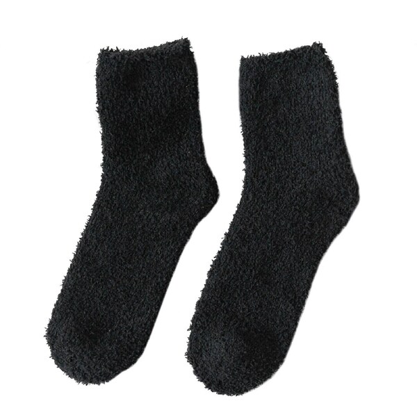 Cozy Socks Women Men Winter Warm Sleep Bed Floor Home Fluffy - 3 Pairs 3 Pairs Black